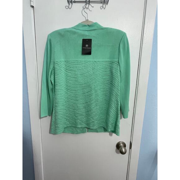 Ming Wang Cardigan Sweater Small Mint Green Clueless Preppy Old Money NWT - Picture 4 of 7